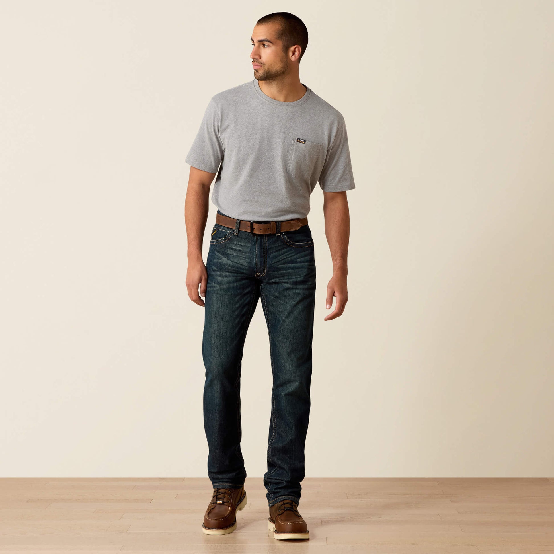 Ariat Men Rebar M4 Relaxed DuraStretch Edge Stackable Straight Leg Jean