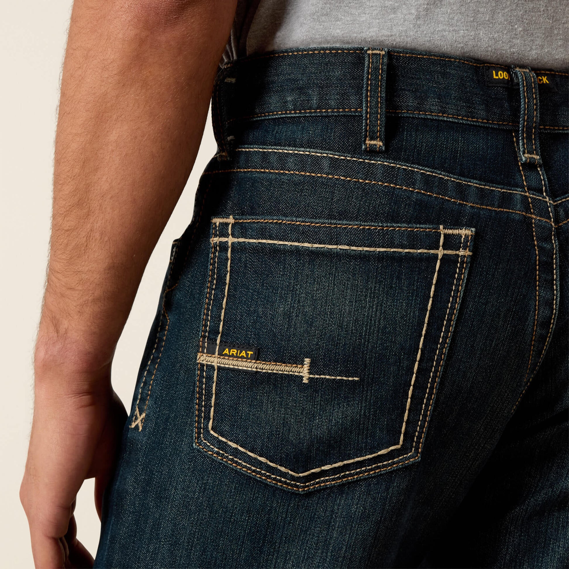 Ariat Men Rebar M4 Relaxed DuraStretch Edge Stackable Straight Leg Jean