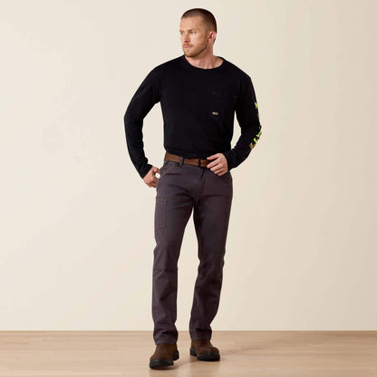 Ariat Men Rebar M4 Low Rise DuraStretch Made Tough Double Front Stackable Straight Leg Pant
