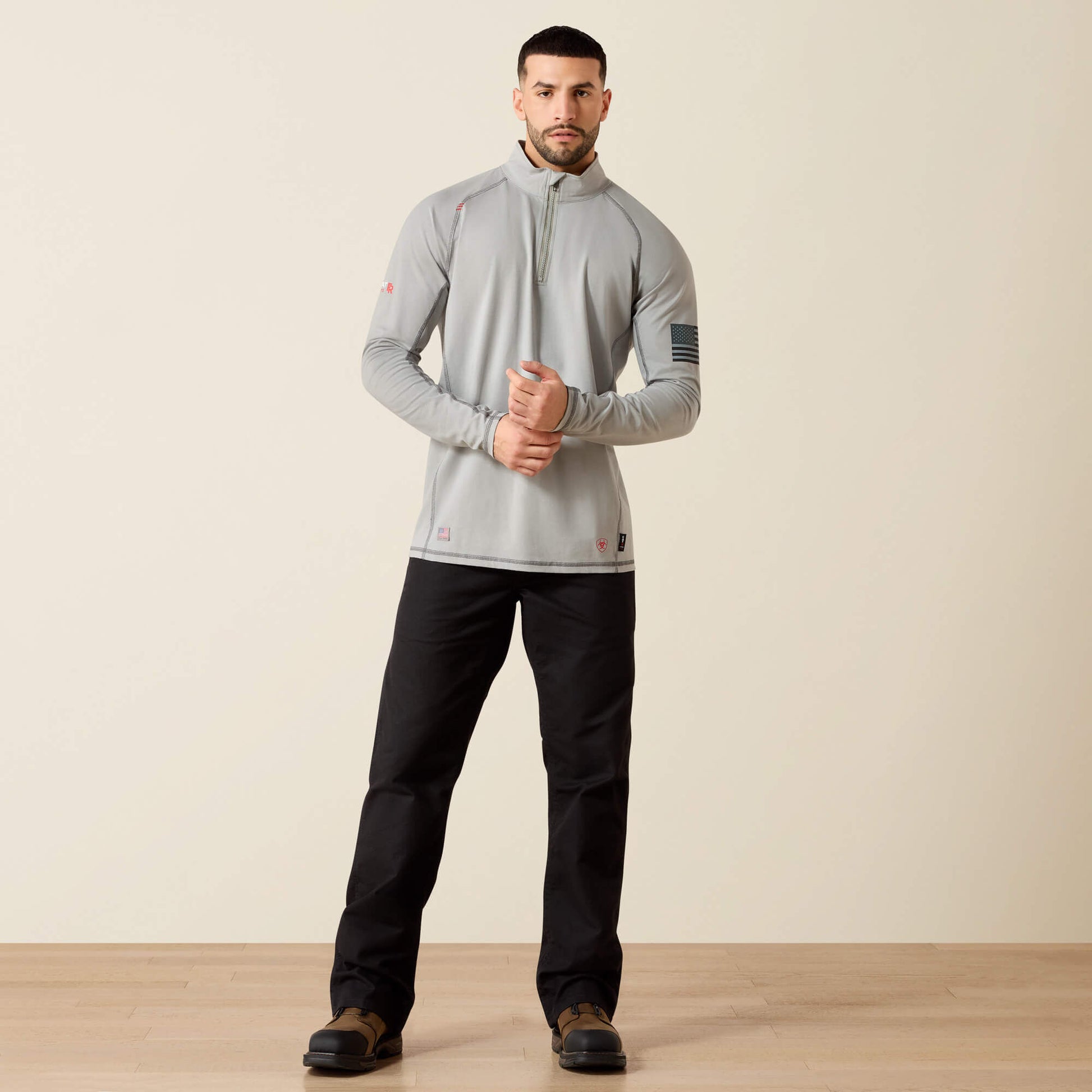 Ariat Men FR Combat Stretch Patriot 1/4 Zip Work Shirt