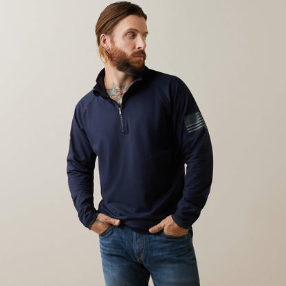 Ariat Men FR Combat Stretch Patriot 1/4 Zip Work Shirt