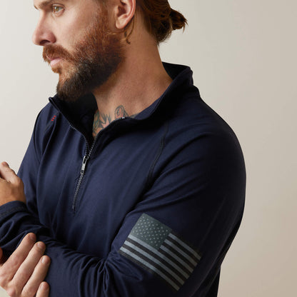 Ariat Men FR Combat Stretch Patriot 1/4 Zip Work Shirt