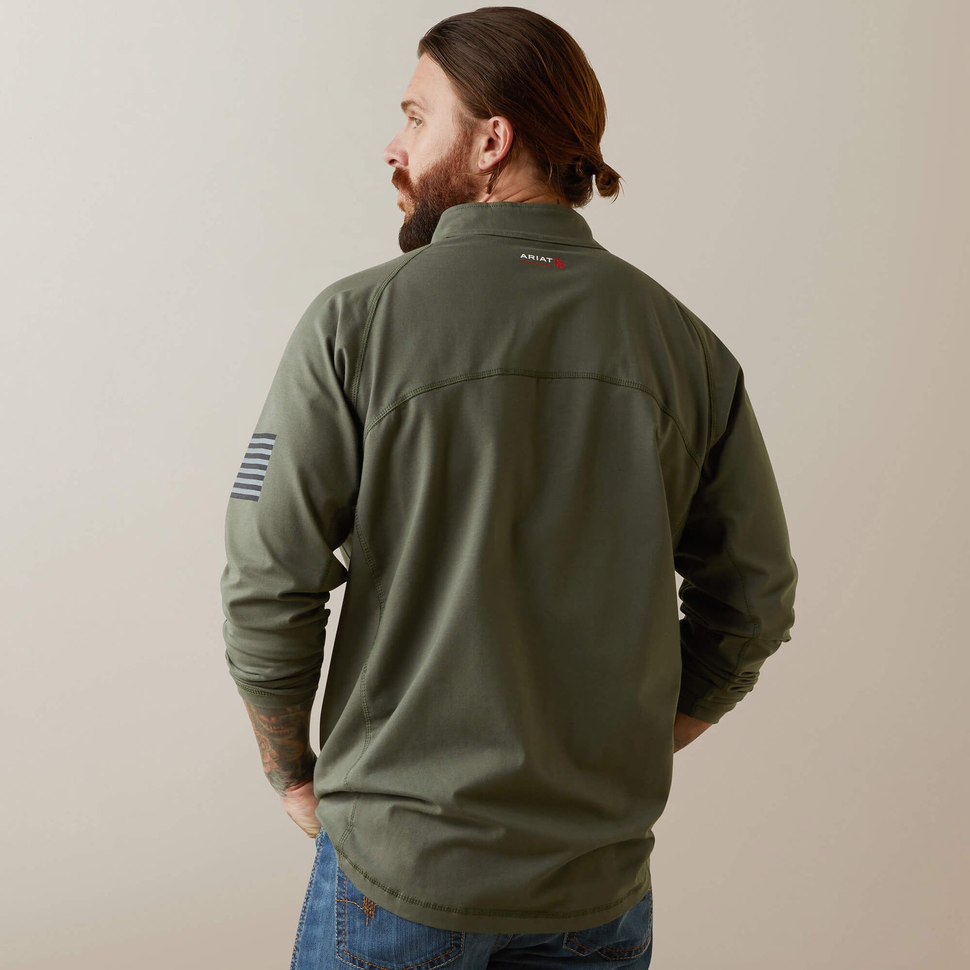 Ariat Men FR Combat Stretch Patriot 1/4 Zip Work Shirt