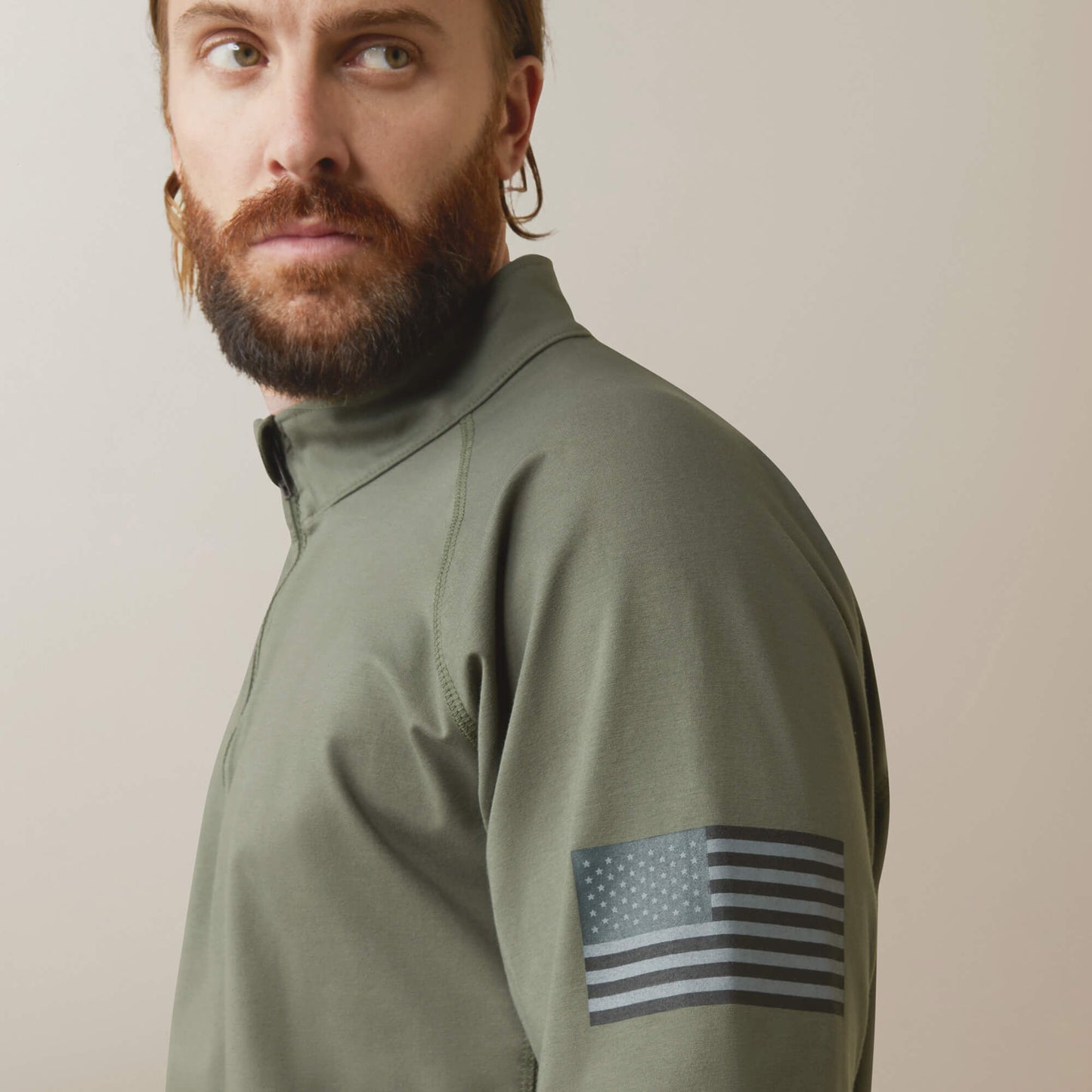 Ariat Men FR Combat Stretch Patriot 1/4 Zip Work Shirt