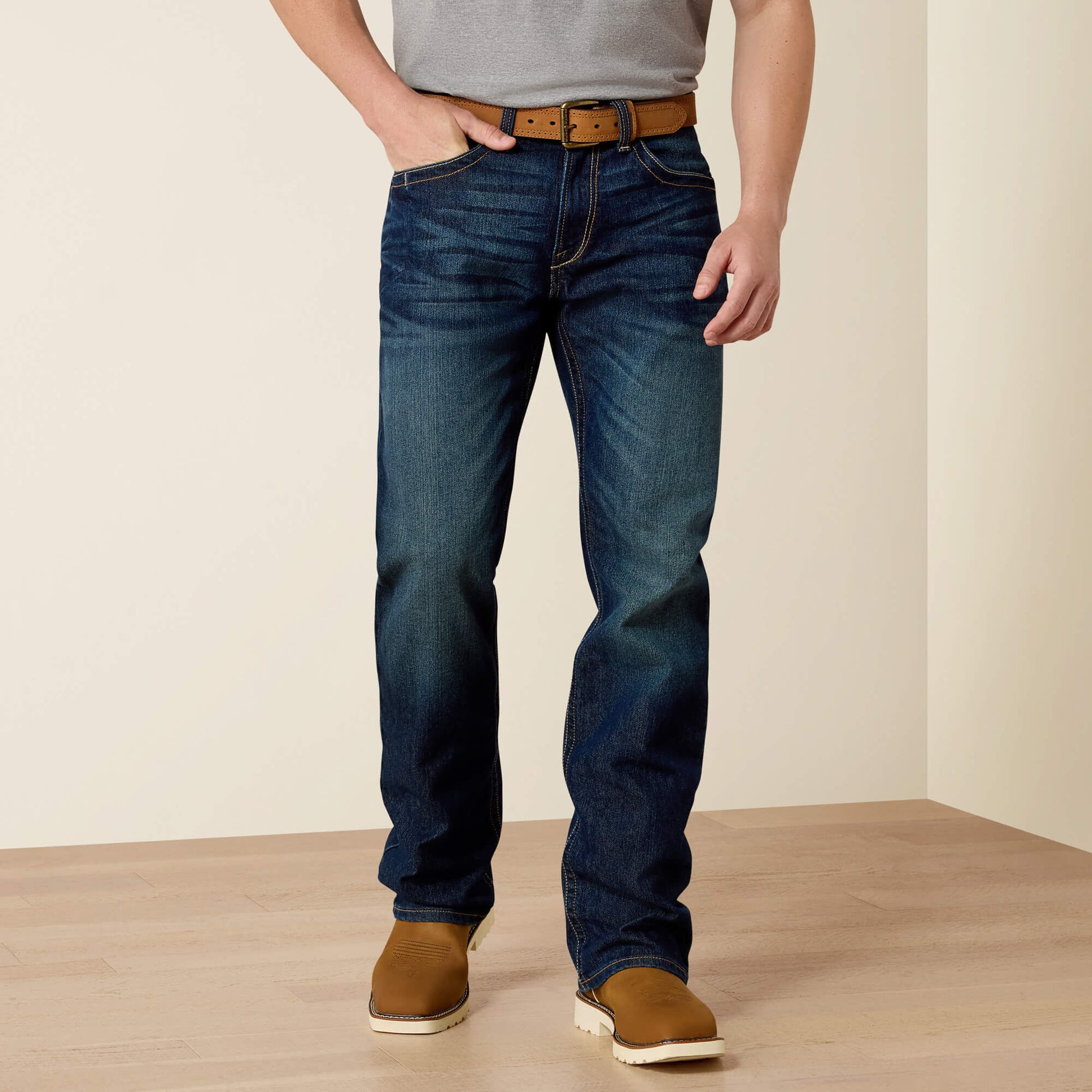 Ariat Men Rebar M4 Low Rise DuraStretch Edge Boot Cut Jean
