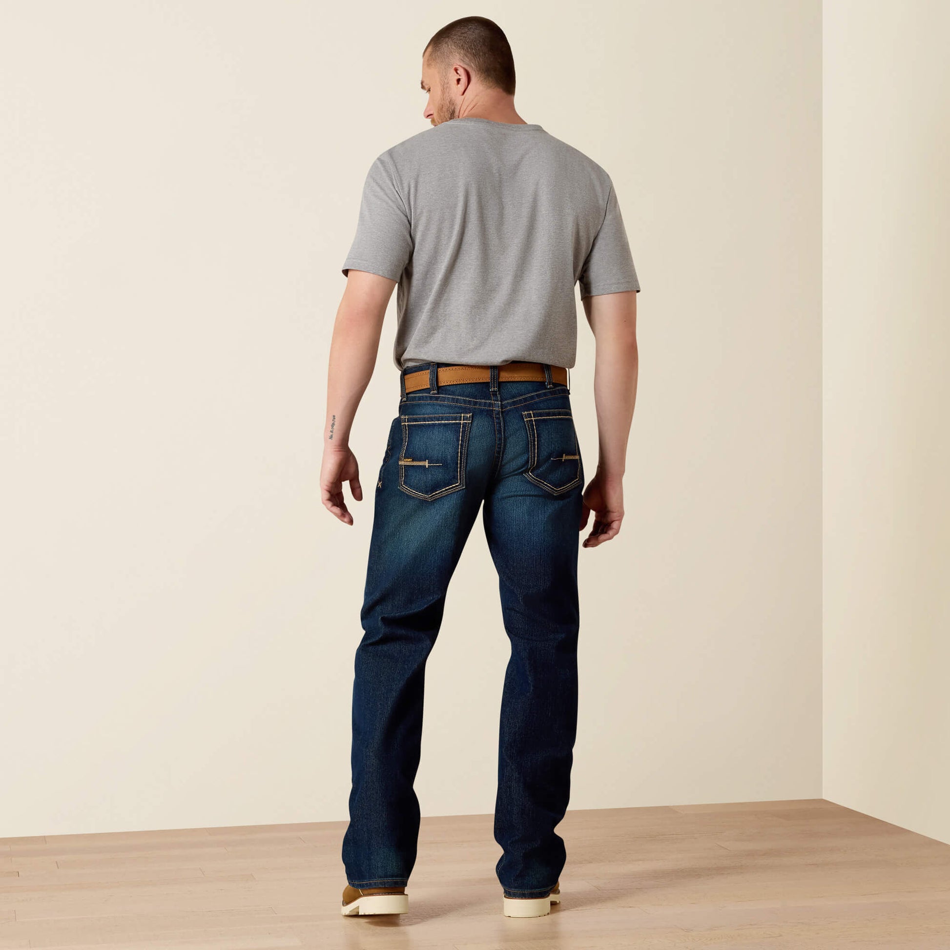 Ariat Men Rebar M4 Low Rise DuraStretch Edge Boot Cut Jean