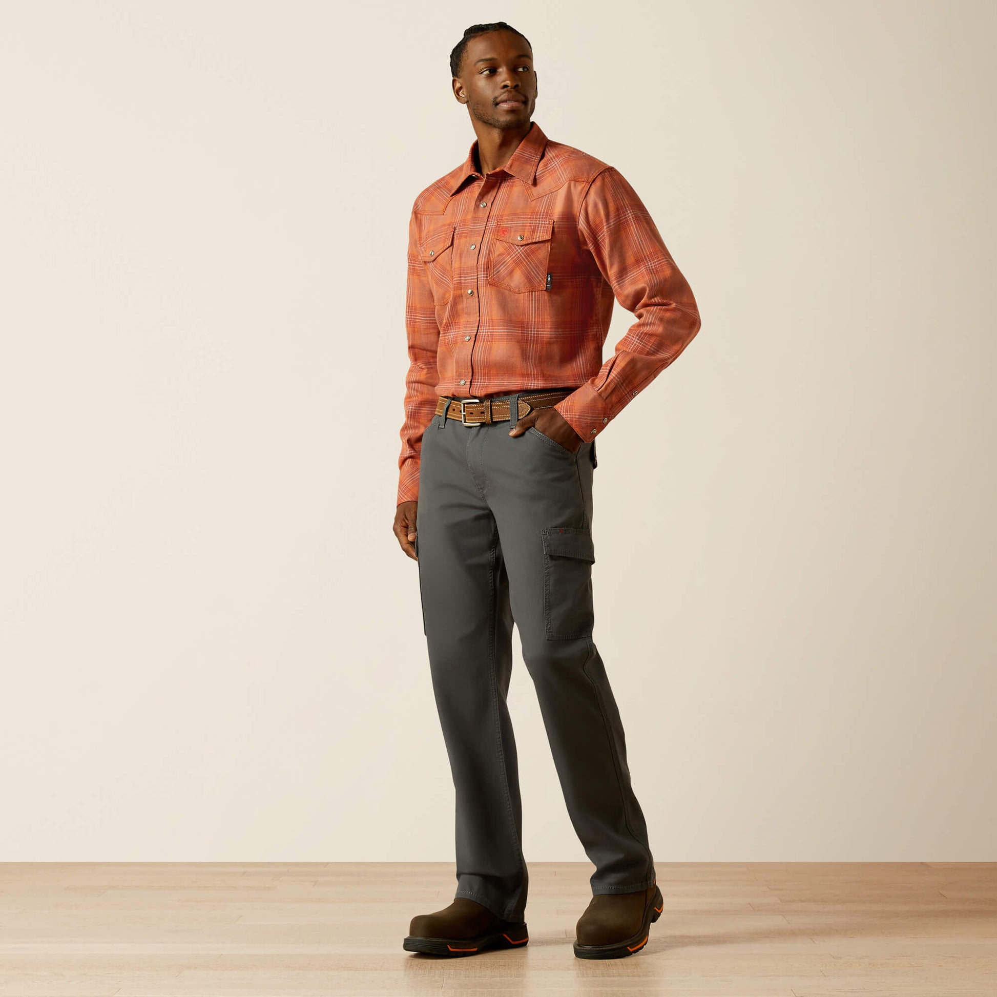 Ariat Men FR Wayne Retro Fit Snap Work Shirt