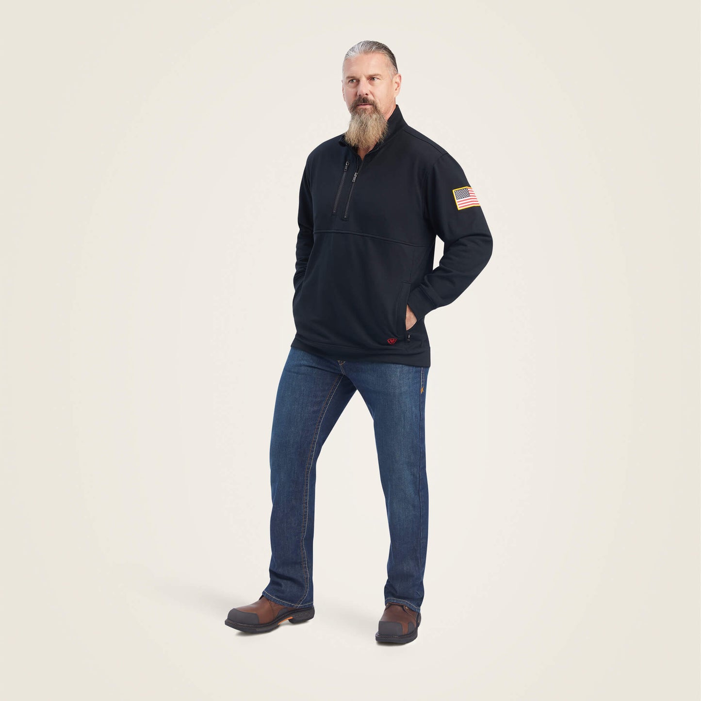 Ariat Men FR Durastrech Fleece 1/2 Zip Job Shirt