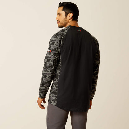 Ariat Men FR AC Stretch Camo Baseball T-Shirt