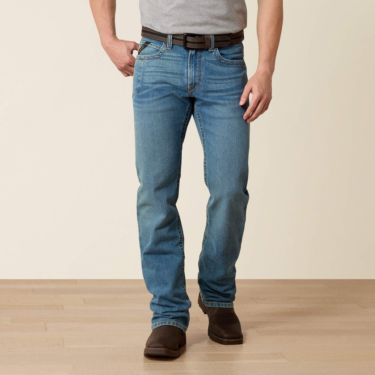 Ariat Men Rebar M4 Low Rise DuraStretch Edge Boot Cut Jean