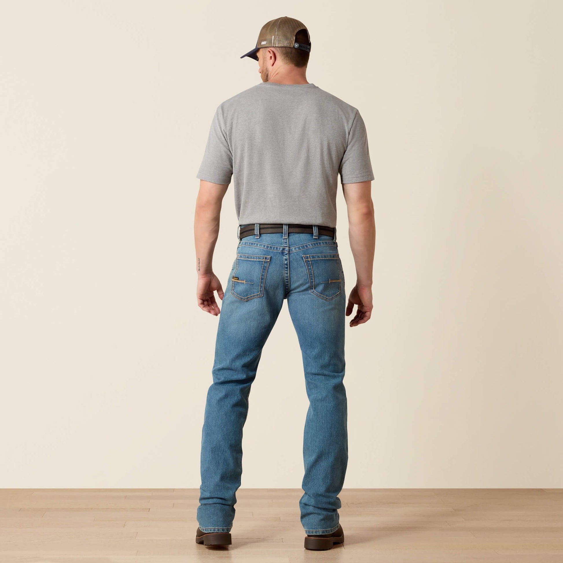 Ariat Men Rebar M4 Low Rise DuraStretch Edge Boot Cut Jean