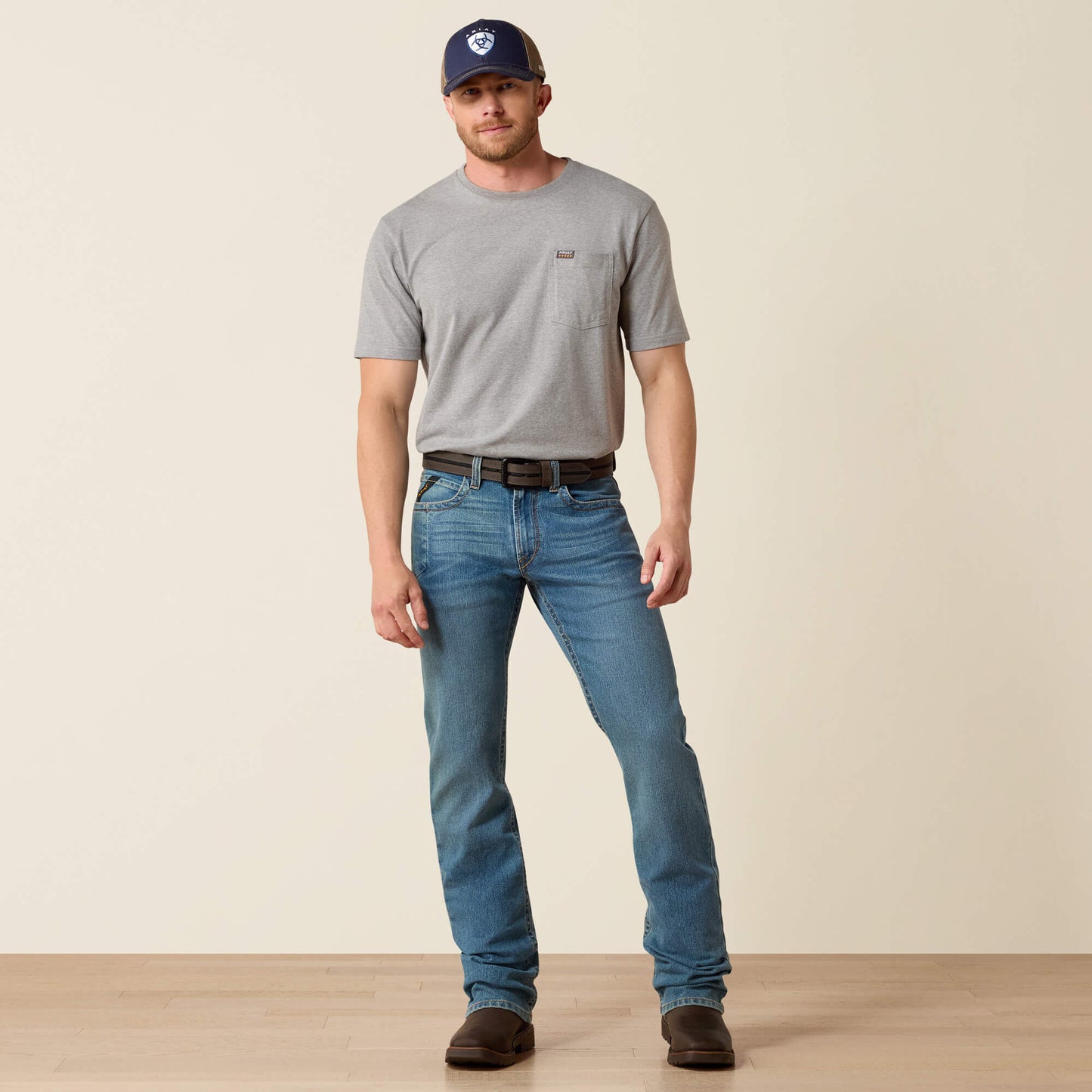 Ariat Men Rebar M4 Low Rise DuraStretch Edge Boot Cut Jean