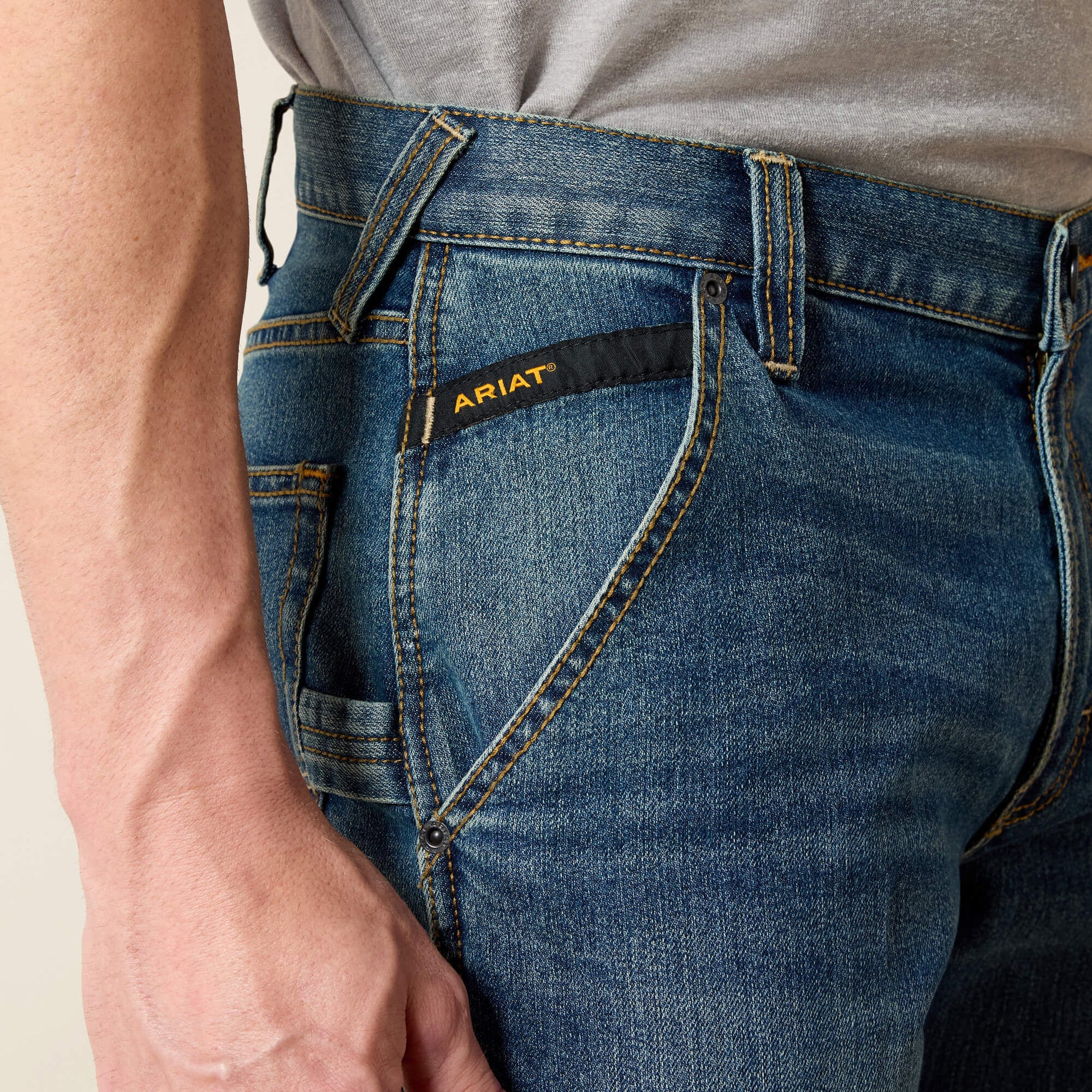 Ariat Men Rebar M4 Low Rise DuraStretch Workhorse Boot Cut Jean
