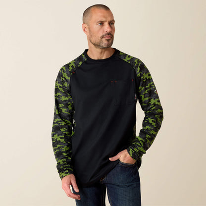 Ariat Men FR AC Stretch Camo Baseball T-Shirt