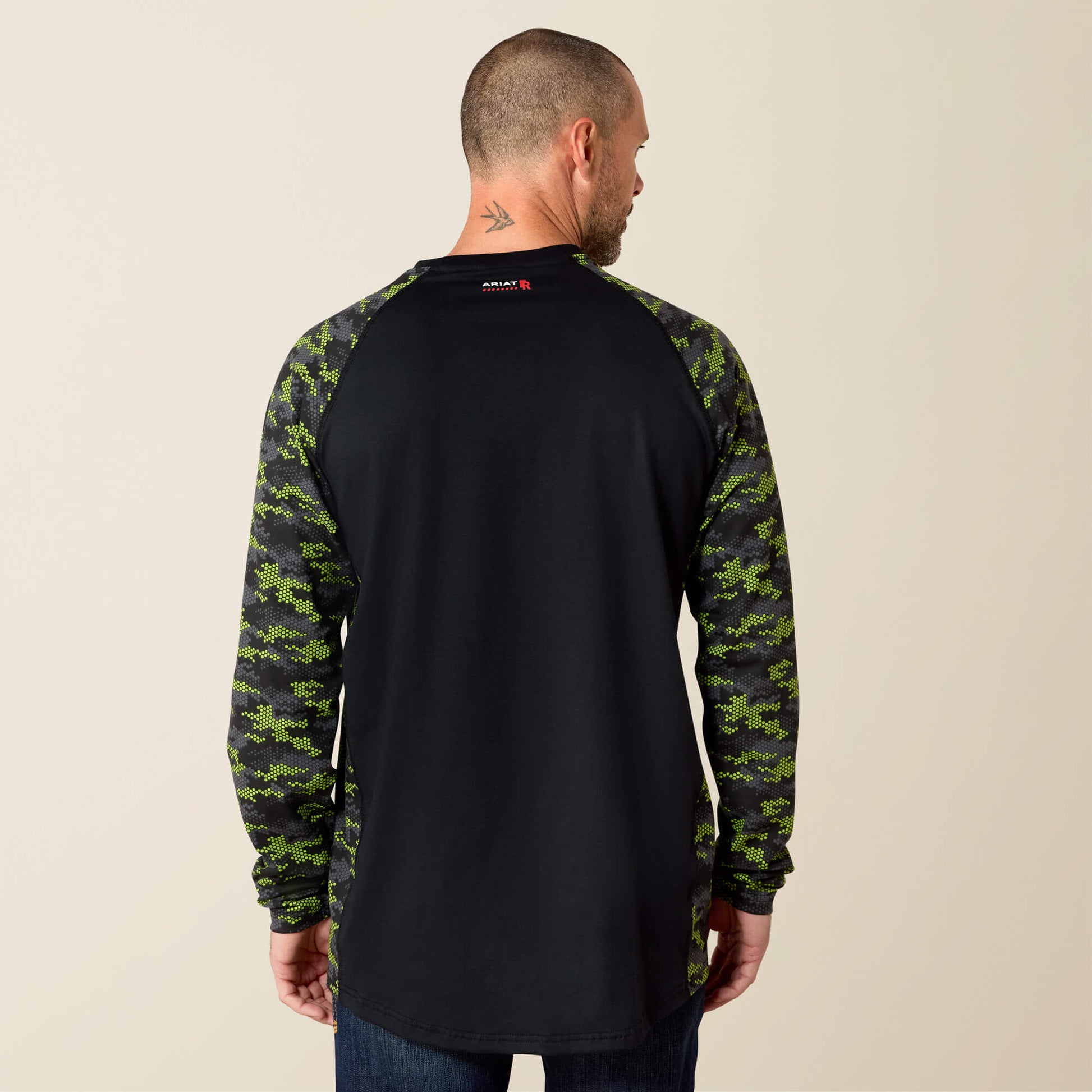 Ariat Men FR AC Stretch Camo Baseball T-Shirt