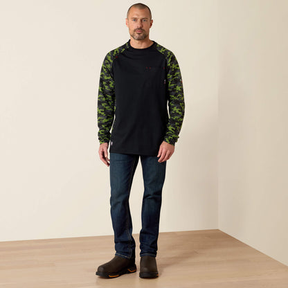 Ariat Men FR AC Stretch Camo Baseball T-Shirt