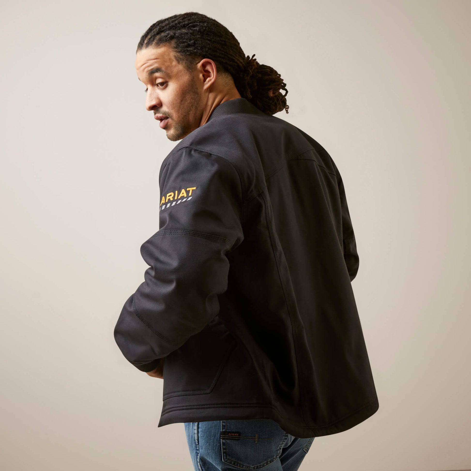 Ariat Men Rebar Stretch Canvas Bomber Jacket