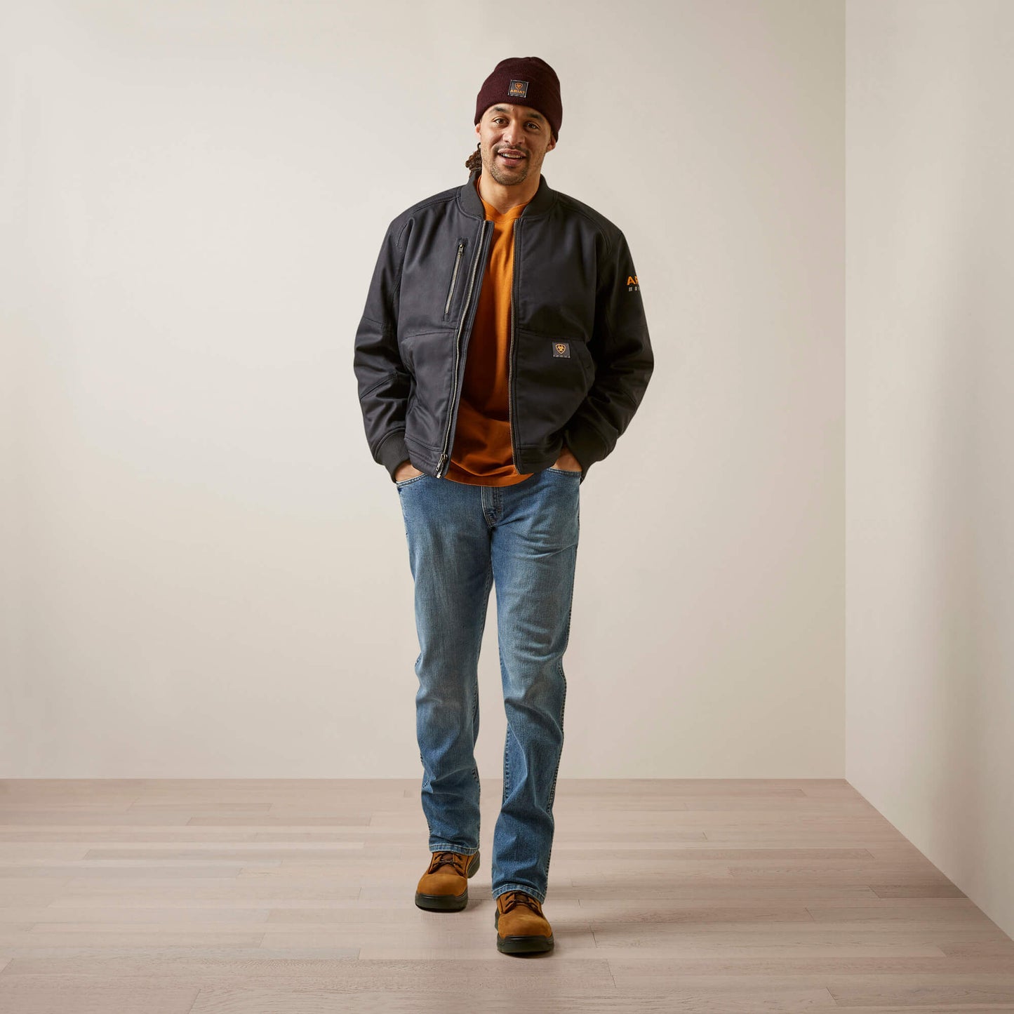Ariat Men Rebar Stretch Canvas Bomber Jacket