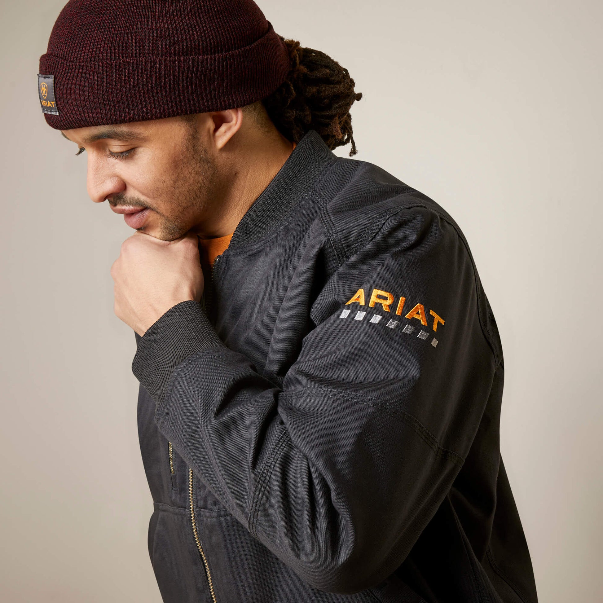 Ariat Men Rebar Stretch Canvas Bomber Jacket
