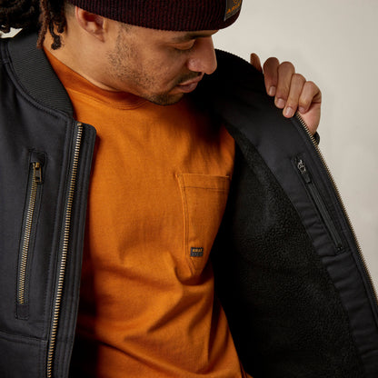 Ariat Men Rebar Stretch Canvas Bomber Jacket