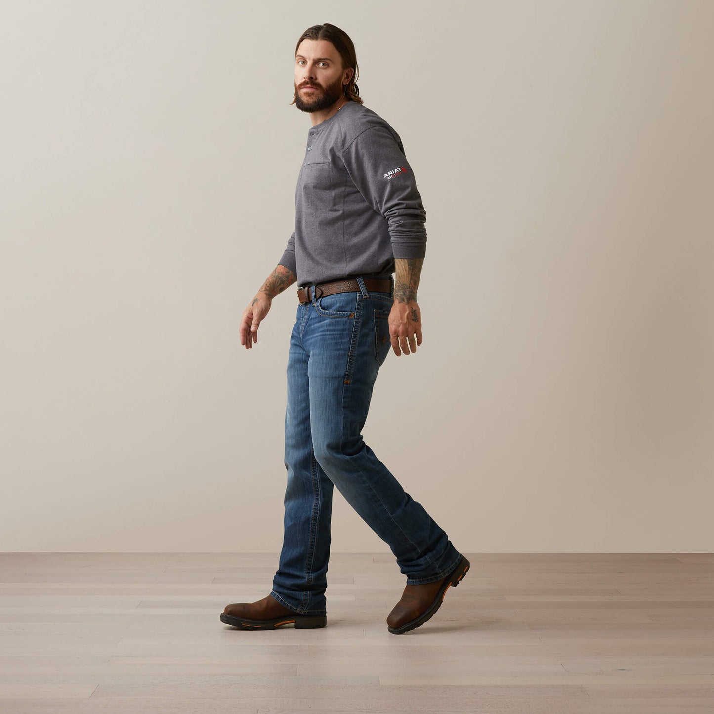 Ariat Men FR Air Refinery Row Graphic Henley Top