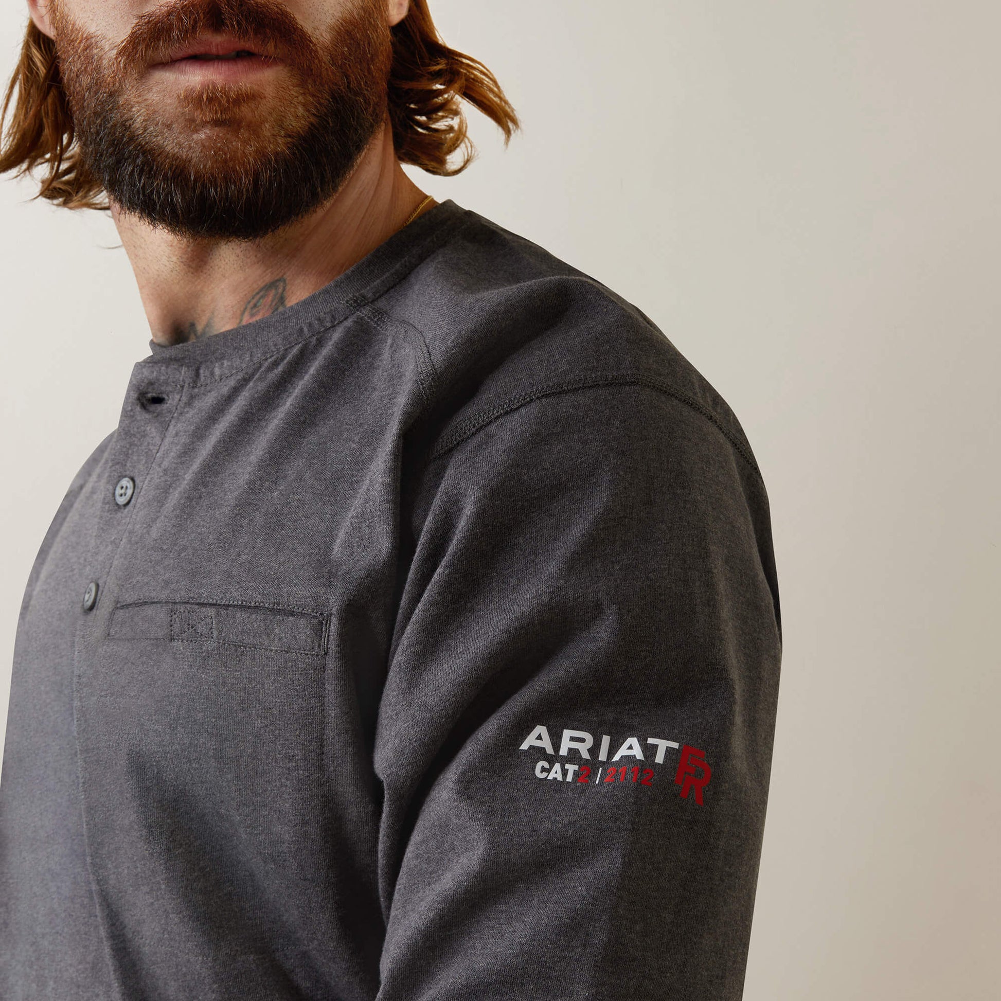 Ariat Men FR Air Refinery Row Graphic Henley Top