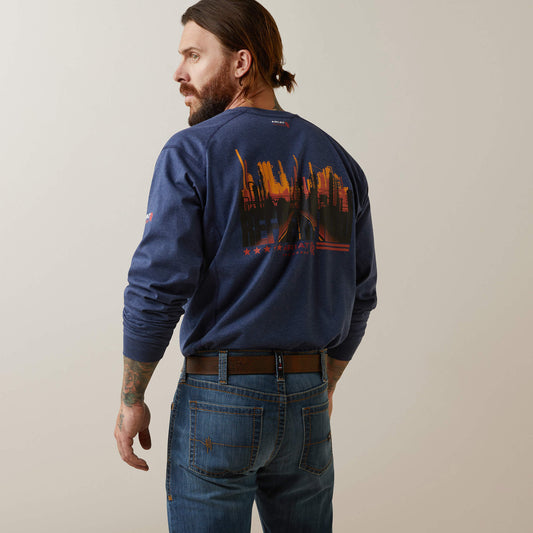 Ariat Men FR Air Refinery Row Graphic Henley Top