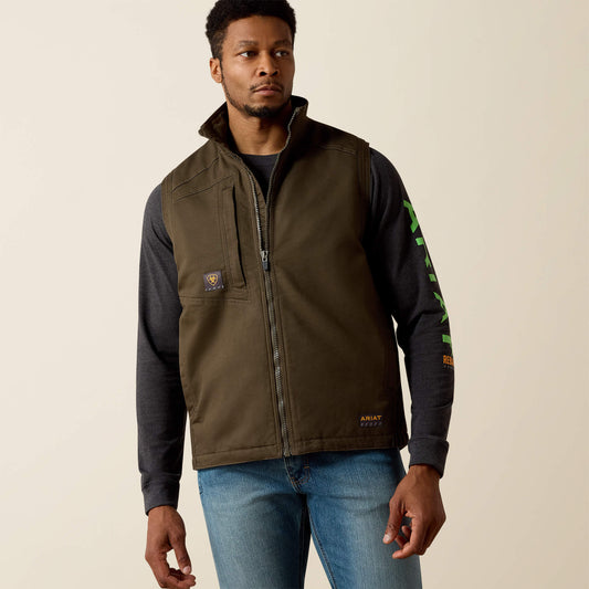 Ariat Men Rebar Washed DuraCanvas Insulated Vest