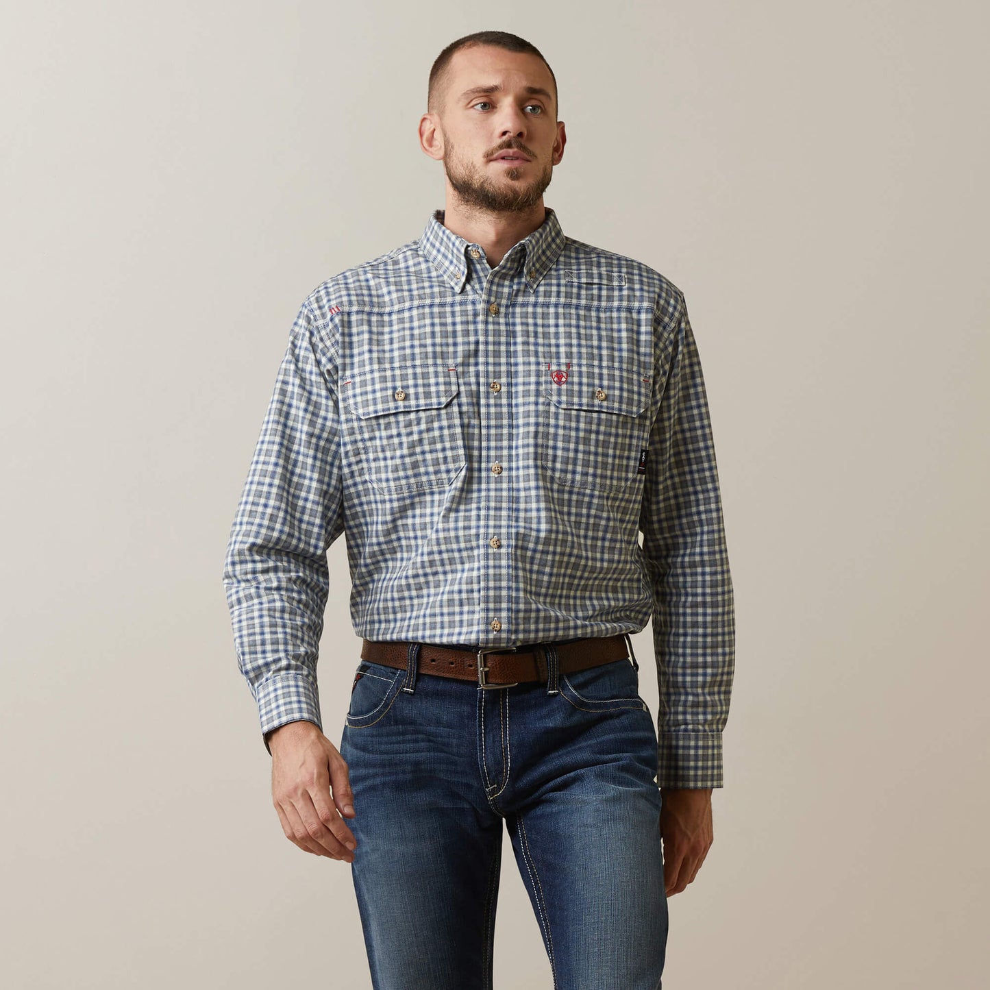 Ariat Men FR Plaid Featherlight Work Shirt