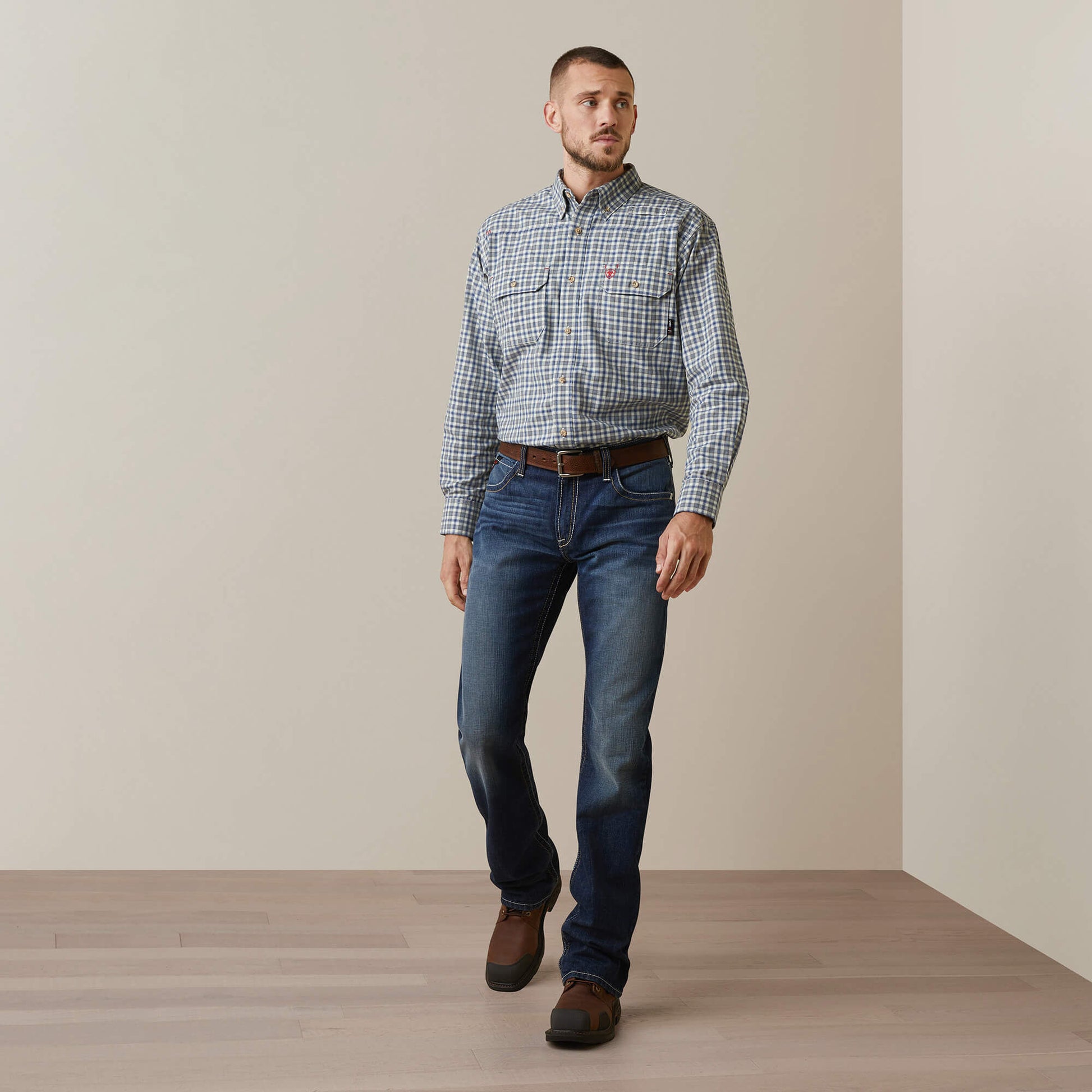 Ariat Men FR Plaid Featherlight Work Shirt