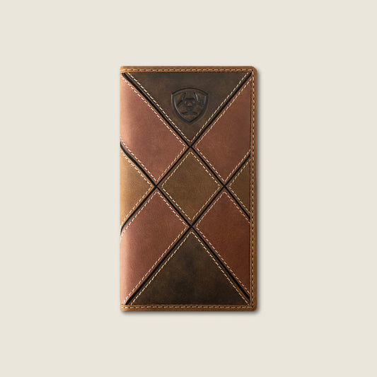 Ariat Men Patchwork Embroidered Logo Rodeo Wallet