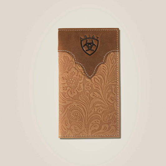Ariat Men Tooled Leather Rodeo Wallet
