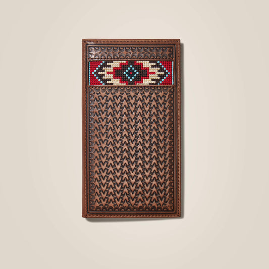 Ariat Men Rodeo Wallet Beaded Basketweave