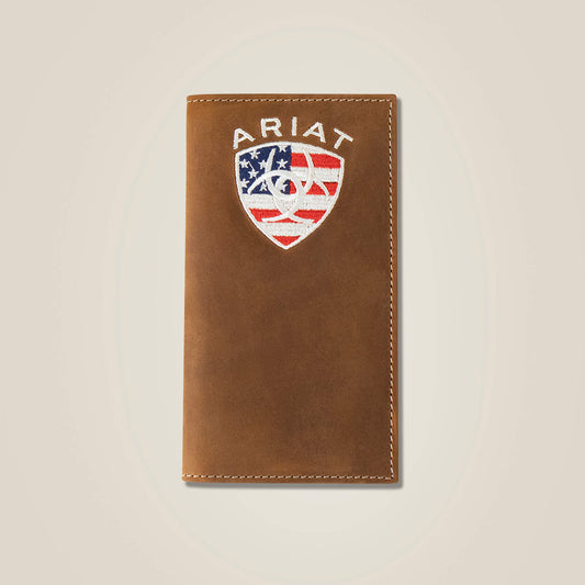 Ariat Men Flag Shield Rodeo Wallet
