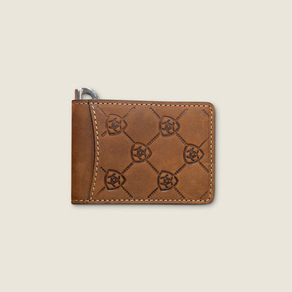 Ariat Men Ariat Logo Print Money Clip Wallet