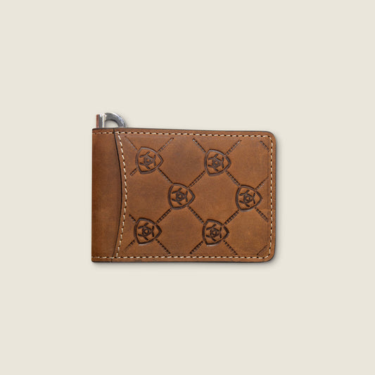 Ariat Men Ariat Logo Print Money Clip Wallet