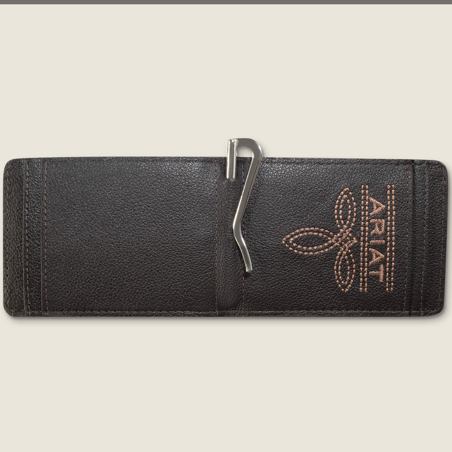 Ariat Men Ariat Logo Print Money Clip Wallet