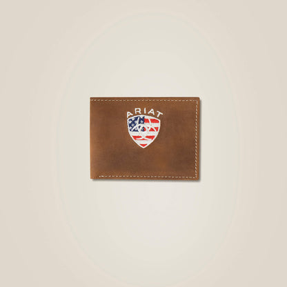 Ariat Men Flag Shield Bifold Wallet