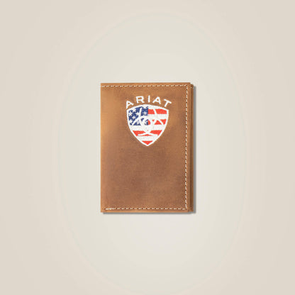 Ariat Men Flag Shield Trifold Wallet