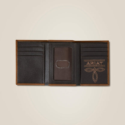 Ariat Men Flag Shield Trifold Wallet