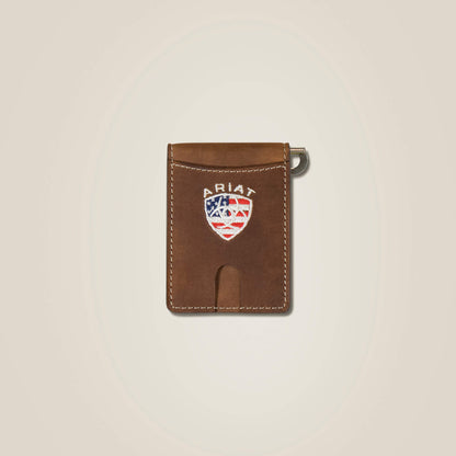 Ariat Men Flag Shield Clip Wallet