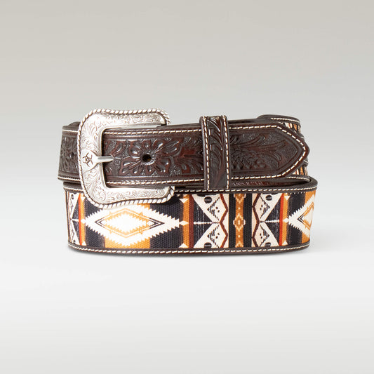 Ariat Men Floral Inlay Belt