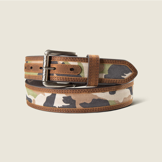 Ariat Men Work Camo Suede Inlay Belt