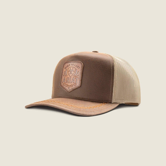 Ariat Men Oilskin Faux Leather Patch Cap