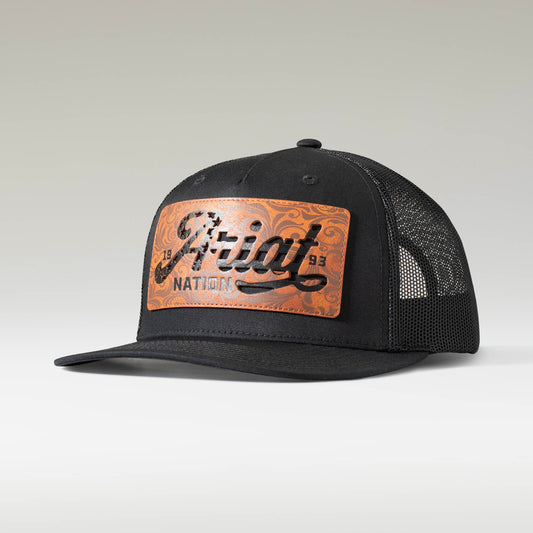 Ariat Men Leather Flag Patch Cap