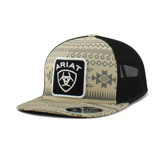 Ariat Men southwest print logo patch cap