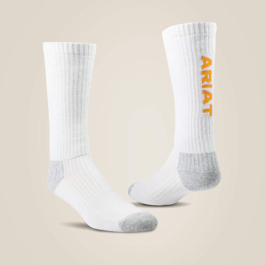Ariat Men|Women Premium Ringspun Cotton Mid Calf Work Sock 3 Pair Pack
