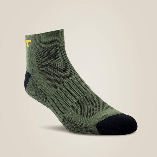 Ariat Men|Women High Performance Quarter Crew Tek Work Sock 3 Pair Pack