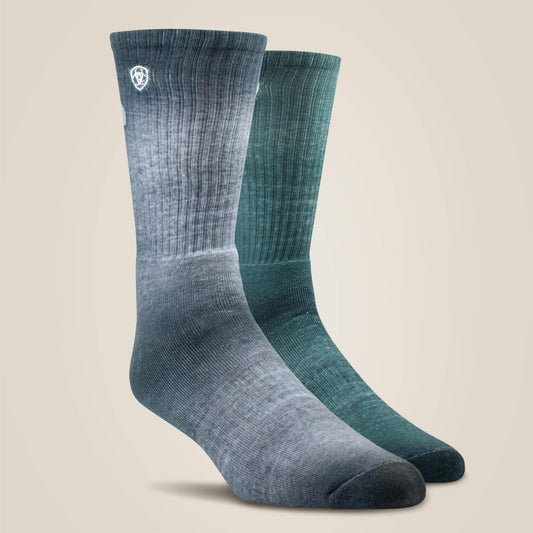 Ariat Men|Women Incognito Graphic Crew Work Sock 2 Pair Multi Color Pack