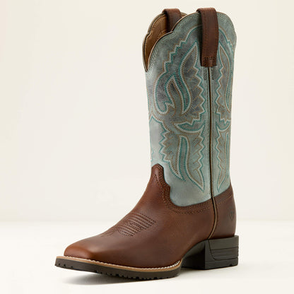 Ariat Women Hybrid Ranchwork Wide Square Toe Western Boot
